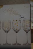 Set of four gold Cheers Metallics wine glasses