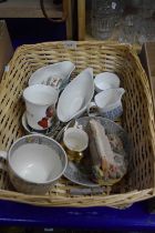 Mixed Lot to include The Farmer's Arms mug, quantity of mixed ceramics in a wicker basket