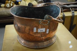 Copper coal scuttle