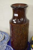 West German brown glazed vase, approx 51cm high