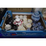 Mixed Lot - Royal commemoratives, tea wares, blue and white etc