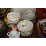 Mixed Lot - Royal commemorative glass dish, tea and dinner wares