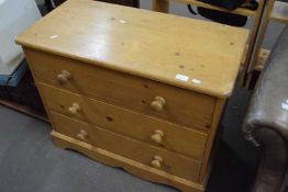 Modern pine three drawer chest