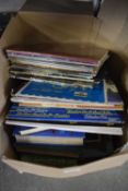 Box of mixed records and books