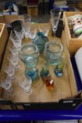 Mixed Lot - glass wares to include jars, Murano style vase, champagne flutes etc