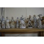 Quantity of Lladro style and similar figures (9)