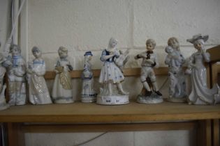 Quantity of Lladro style and similar figures (9)