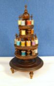 A 19th century fruitwood four tier cotton reel holder, approx. 56cm high