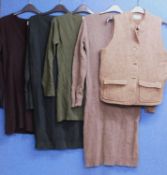 Four cashmere jumpers/sweater dresses, all size S together with a Brora tweed gillet, size 12 (5)