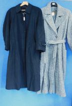 A gentleman's black wool coat by Salco together with a gentleman's herring bone wool coat by