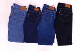 Four pairs of Levi's 712 slim jeans, sizes 27 and 29 (4)