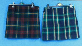 Two Ralph Lauren Polo wool checked mini skirts, size 8, (2)