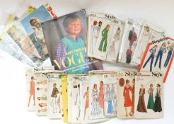 A quantity of mid-late 20th century sewing patterns and a copy of 'Knitting in Vogue' by Christina