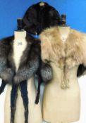 Two lady's fur capes and a late Victorian children's satin lined fur cape (3)