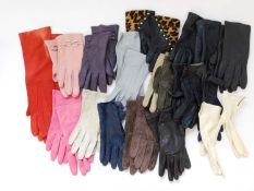 A quantity of assorted lady's leather gloves, (approx. 16)