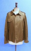 A gentlemans green Burberry bomber jacket, the short green jacket with zip front, side pockets,