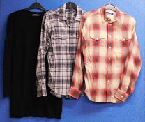 Two checked Ralph Lauren shirts, sizes 8, together with a Polo Ralph Lauren black wool cashmere