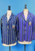 Two Academic/Sporting three button striped blazers, one dated 1941 (2)