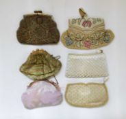 Six assorted lady's beaded evening bags and purses, (6)