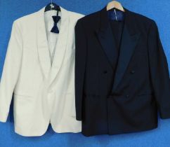 Gentleman's Evening Wear: A black two piece double breasted dinner suit by Moss Bros, jacket size