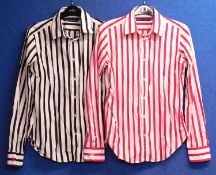 Two Ralph Lauren striped cotton shirts, sizes 12 and 8 (2)