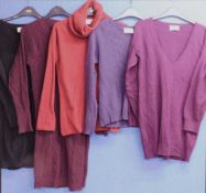 Five cashmere jumpers by Brora, all sizes 8-10 (5) light/minor bobbling throughoutred roll neck -