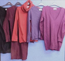 Five cashmere jumpers by Brora, all sizes 8-10 (5) light/minor bobbling throughoutred roll neck -