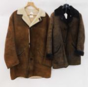 Two sheepskin coats, both with leather buttons, (2)