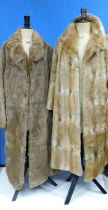 Two fur coats: a lady's 3/4 length brown fur coat by Saks & Brendlor together with a brown coney fur