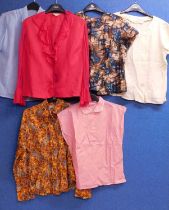 Six mid 20th Century and later lady's blouses (6)