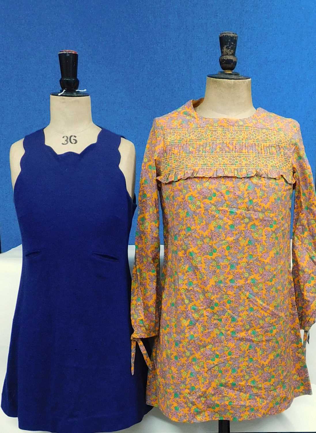 Two circa 1960's mini dresses by Sterling Cooper and Dollyrockers, one in navy blue jersey with - Image 2 of 2