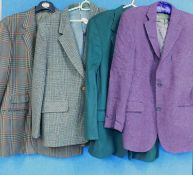 Four gentleman's jackets, to include a brown checked wool jacket by Daks, London; a wool tweed