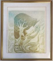 Maureen Cooper (British, 20th century), 'Cat's Dance', aquatint, bears no visual signature,