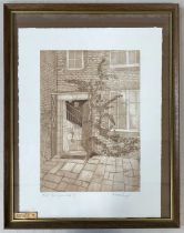 M.Mac Gregor (British, contemporary), 'The Garden Door II', limited edition etching with sepia