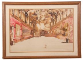 John Glashan (Scottish, 1927-1999), "Marbled Halls", watercolour, Langton Gallery label on verso,