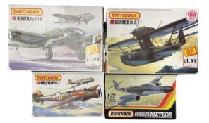 A collection of Matchbox 1:72 building kits, to include: - Armstrong Whitworth Meteor - Wellesley