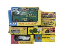 A mixed lot of boxed die-cast vehicles, to include: - Matchbox: K-5 King Size Racing-Car Transporter