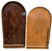 A pair of vintage Bagatelle boards, to include: - The Plough Inn - The House of Marbles with ball
