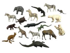 A collection of die-cast Britains zoo and wild animals.