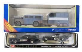 A pair of boxed Corgi vehicle sets, to include: - Lotus Elite and JPS Racing Car with Trailer -