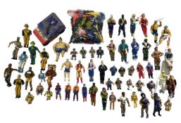 A large collection of retro 1980s GI Joe play figures and accessories