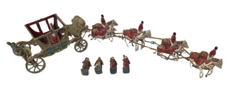 A John Hill and Co die-cast Royal carriage with monarchs, horses and footmen
