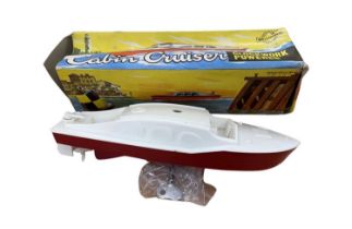 A boxed Welso Toys clockwork Cabin Cruiser boat with key