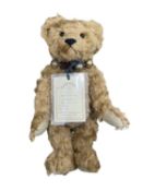 A limited edition Teddystyle bear, 'Oscar', number 10/25. Hand crafter by Janet Clark. Height