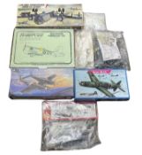 A mixed lot of aeroplane scale model building kits. (all unchecked for completeness)