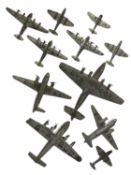 A collection of playworn die-cast Dinky aeroplanes
