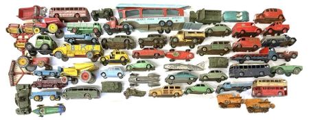 A mixed lot of various playworn die-cast vehicles, to include Dinky and Corgi