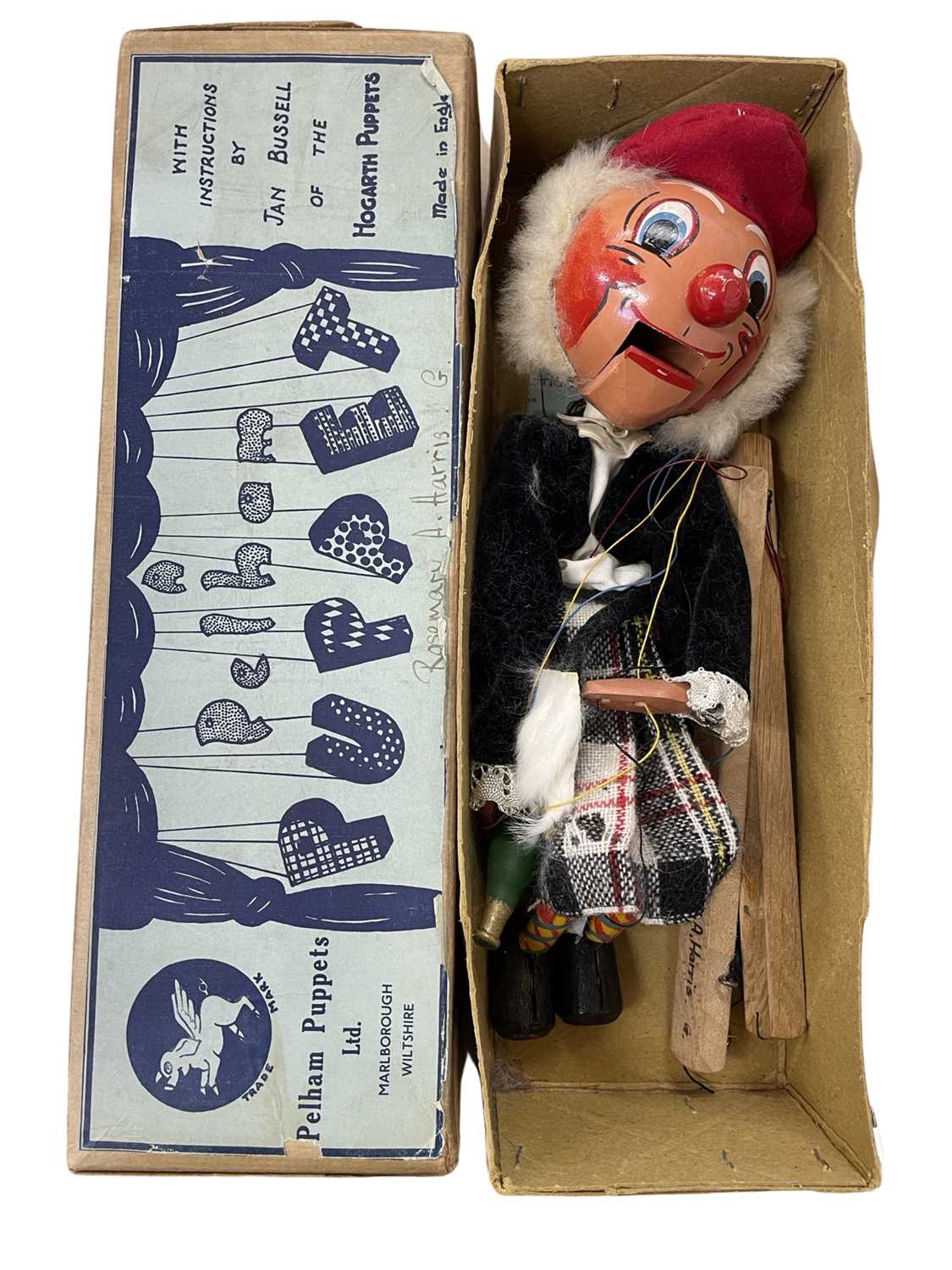 A boxed Pelham SM Macboozle marionette puppet