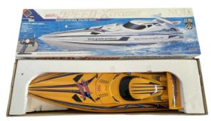 A boxed Speed Cyclone radio controlled racing boat