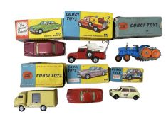 A collection of boxed die-cast Corgi vehicles, to include: - 238 Jaguar Mark X - 417 Land-Rover